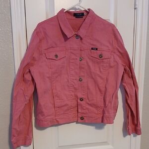 IZOD Women's Vibrant Pink Jean Jacket